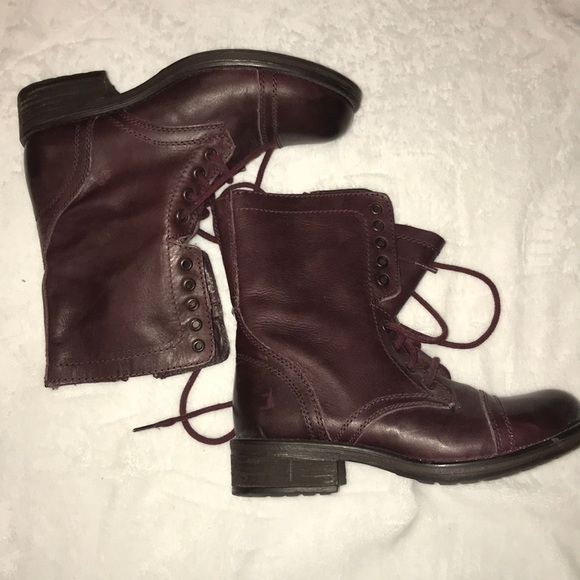 Steve Madden Shoes - Steve Madden dark red combat boots!!